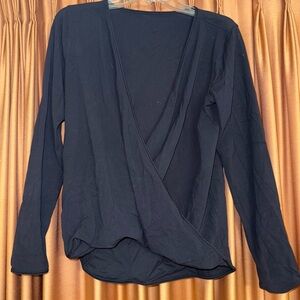 Lululemon Athletica black Long Sleeve Wrap Blouse